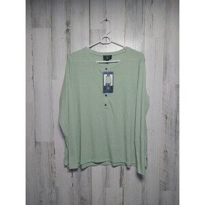 G.H. Bass & Co. Ladies' Long-Sleeve Henley Top Green Large